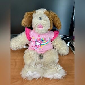 Vintage Build A Bear plush Scruffy puppy/shaggy dog toys with hello kitty top
